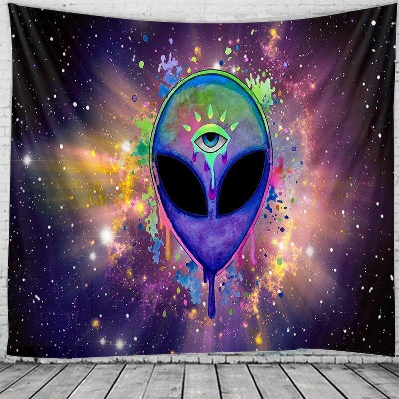 KTX-207315 Evil Eye Alien Printed Tapestry - Multifunctional Wall Hanging and Sitting Blanket