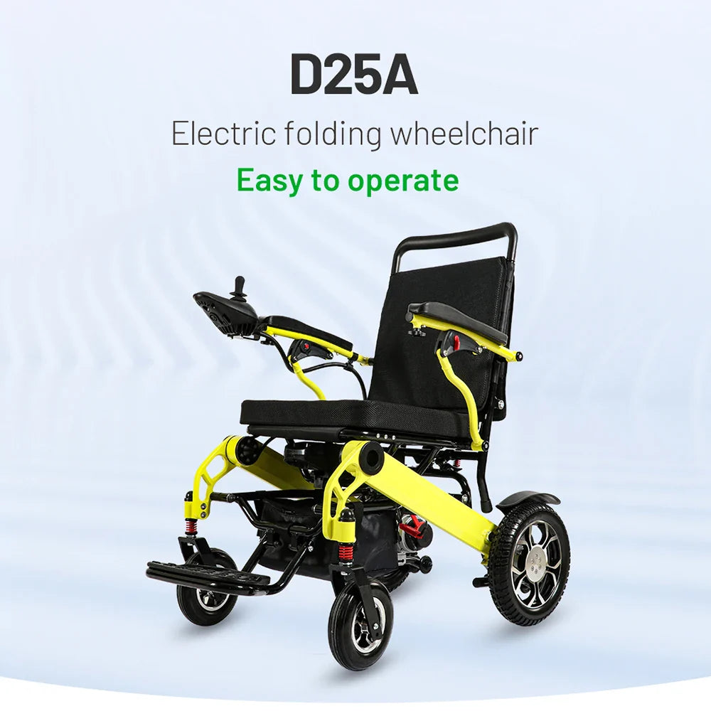 KTX-207635 Intelligent Electric Scooter Wheelchair with Controller, 6 km/h Speed, 20 km Range, Aluminum Alloy Frame, Yellow