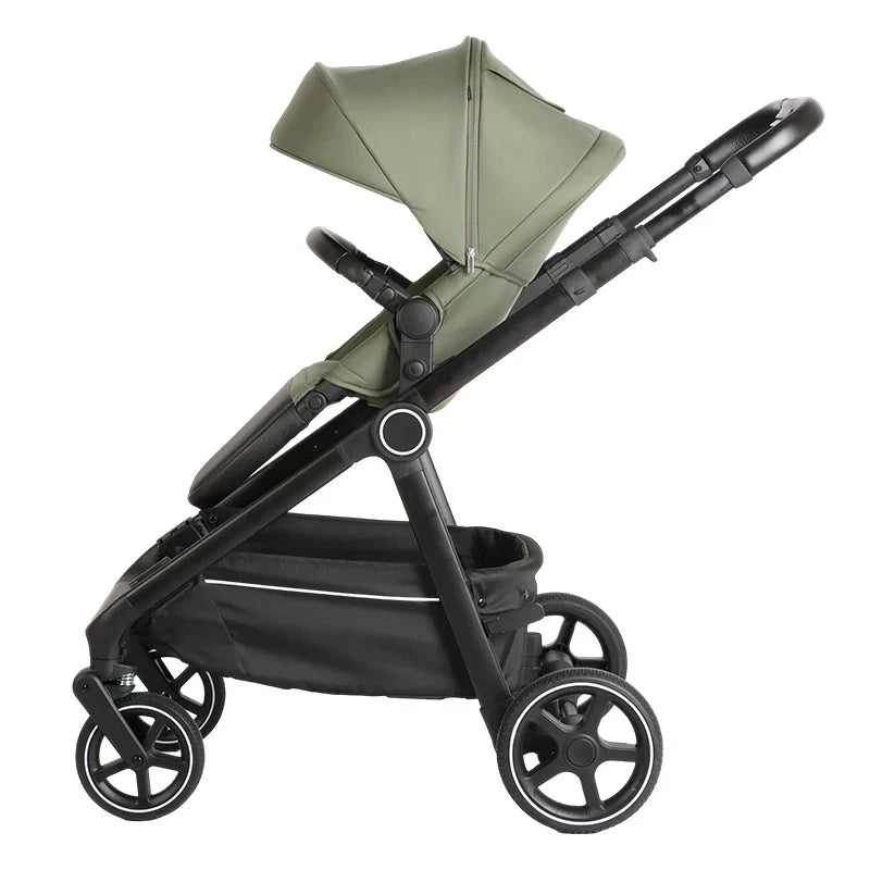 KTX-207955 Luxury 3-in-1 Double Stroller Newborn Baby Stroller with One-Hand Adjustable Backrest and Double Seat Capability
