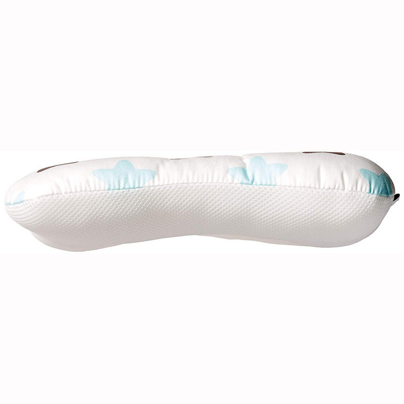 KTX-208595 Rectangular Anti-Eccentric Baby Pillow with Pure Cotton Cover and Polyester Fiber Filling