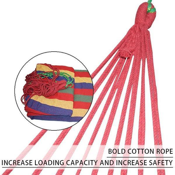 KTX-209235 Canvas Double Person Hammock for Camping and Leisure with Durable Nylon Straps