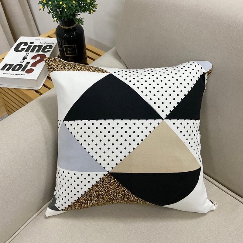KTX-210387 Black and Gold Throw Pillow Covers - Set of 2, 45 x 45cm, Abrasive Cloth for Home and Outdoor Decor