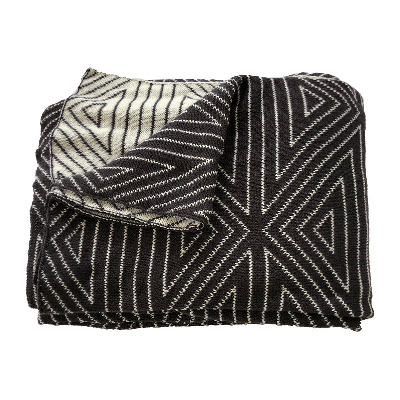 KTX-211987 Nordic Knitted Woollen Acrylic Blanket 130 cm x 170 cm