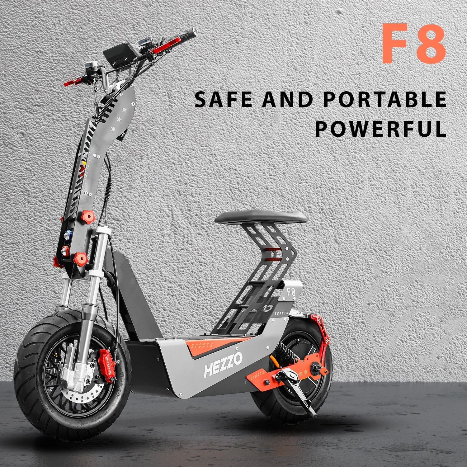 KTX-213715 Powerful 72V 10000W Electric Scooter F8 with 50Ah Battery, 93 Miles Range, Off-Road Tires, Foldable Design