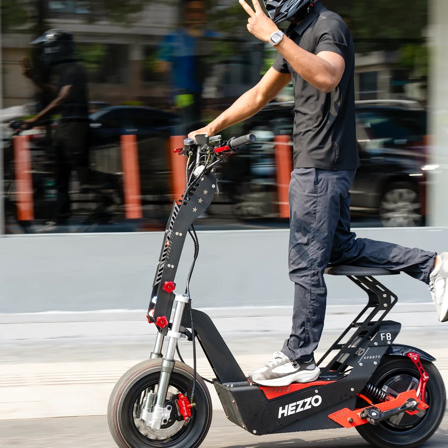KTX-213715 Powerful 72V 10000W Electric Scooter F8 with 50Ah Battery, 93 Miles Range, Off-Road Tires, Foldable Design