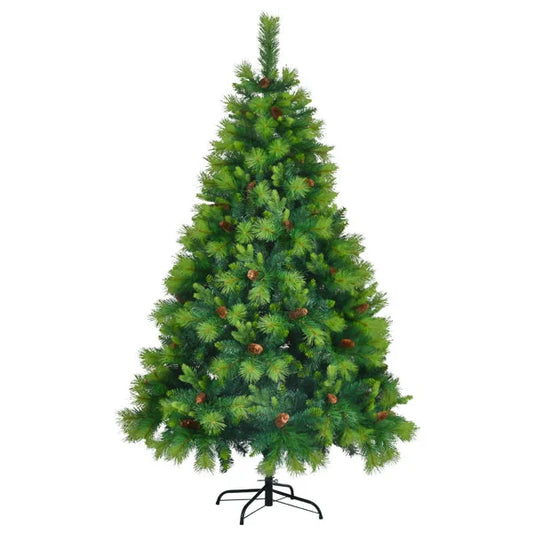 KTX-215123 6FT Pre-Lit Artificial Pine Christmas Tree with Large Branches and Grass Green Wreath & Garland Set, Model D0100HA6VFGD0102HQW8MY