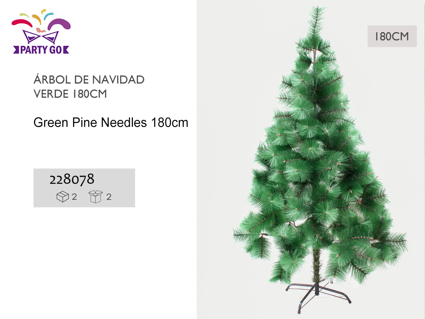 KTX-216467 Slim Green Pine Needle Artificial Christmas Tree - 180cm and 210cm Options, Easy Storage and Customizable Decor