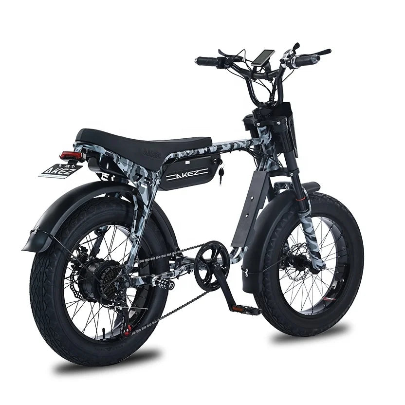 KTX-217747 750W Electric Fat Tire E-Bike for City and Mountain Riding, 20 Inch, 7-Speed, Disc Brakes, Grey