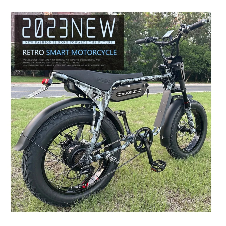 KTX-217747 750W Electric Fat Tire E-Bike for City and Mountain Riding, 20 Inch, 7-Speed, Disc Brakes, Grey