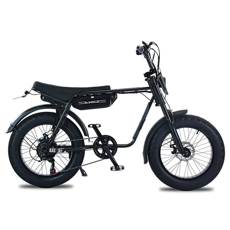KTX-217747 750W Electric Fat Tire E-Bike for City and Mountain Riding, 20 Inch, 7-Speed, Disc Brakes, Grey