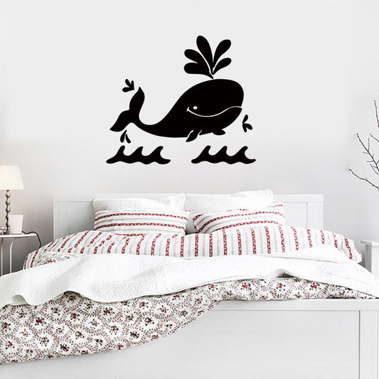 KTX-217747 Whale Themed PVC Mirror Wall Stickers for Unique Home Decor - 43 x 50 cm