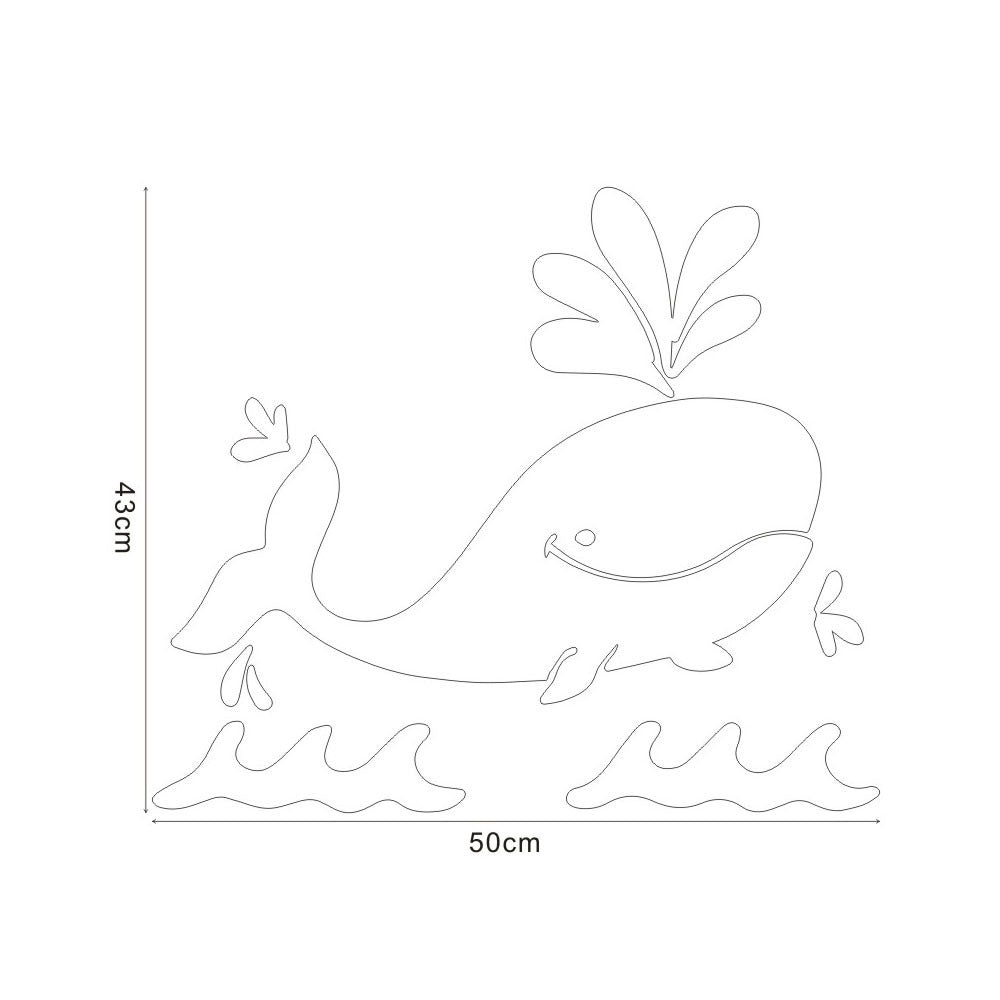 KTX-217747 Whale Themed PVC Mirror Wall Stickers for Unique Home Decor - 43 x 50 cm
