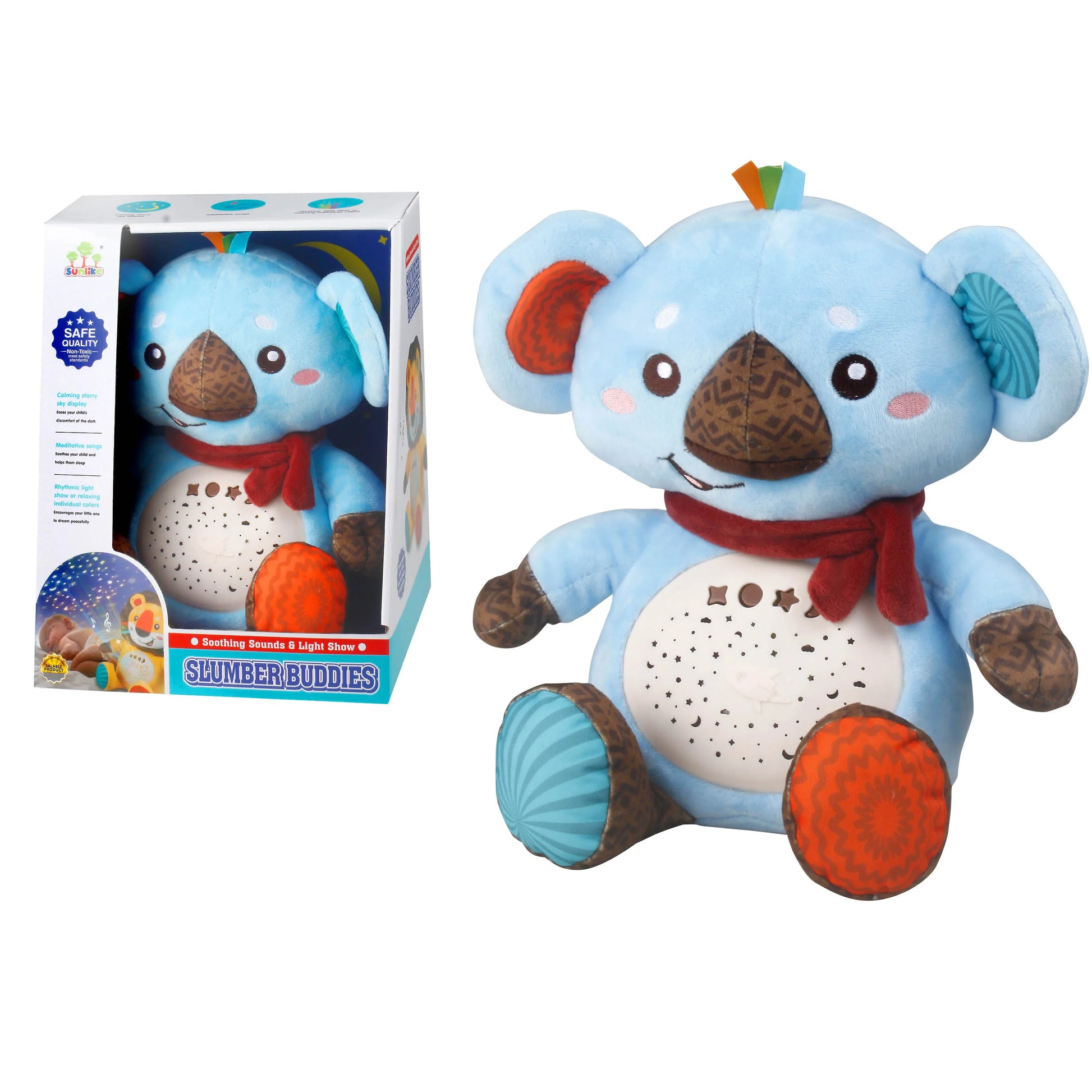 KTX-218067 Starry Sky Projection Plush Toy with Sound and Lights for Babies and Kids