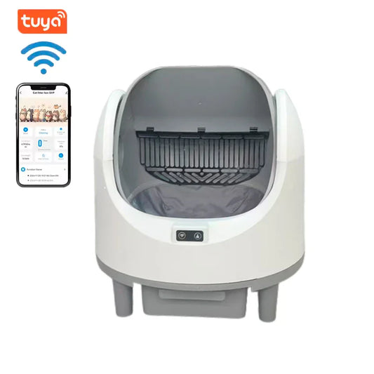 KTX-218259 Automatic Self-Cleaning Cat Litter Box with Odor Control, Large Capacity, Comfortable Design, Eco-Friendly Plastic Material.