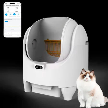 KTX-218259 Automatic Self-Cleaning Cat Litter Box with Odor Control, Large Capacity, Comfortable Design, Eco-Friendly Plastic Material.