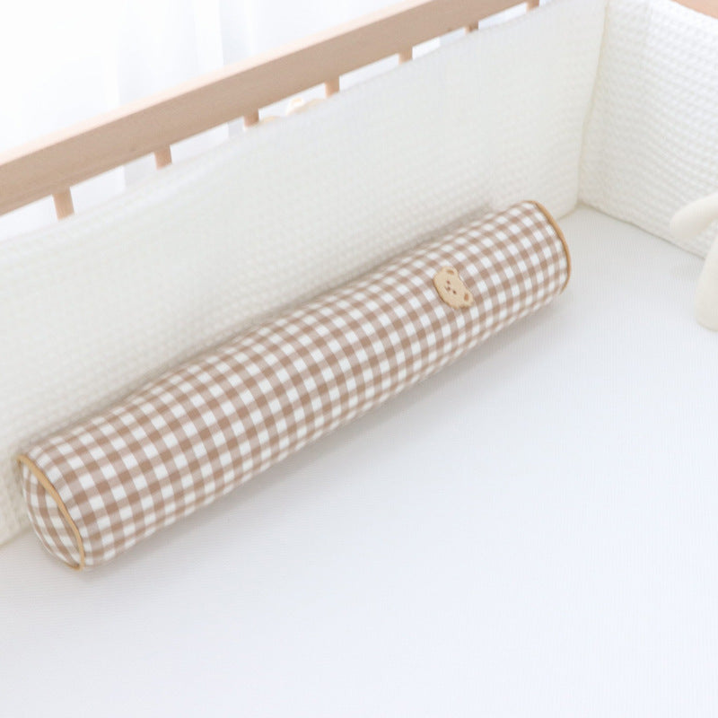 KTX-218771 Korean Cotton Bear Embroidery Headboard Pillow - Soft and Fluffy Comfort Pillow for Baby