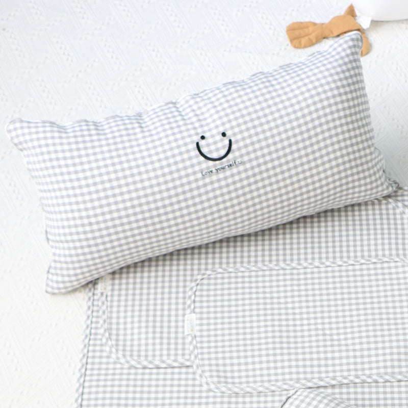 KTX-218771 Korean Cotton Bear Embroidery Headboard Pillow - Soft and Fluffy Comfort Pillow for Baby