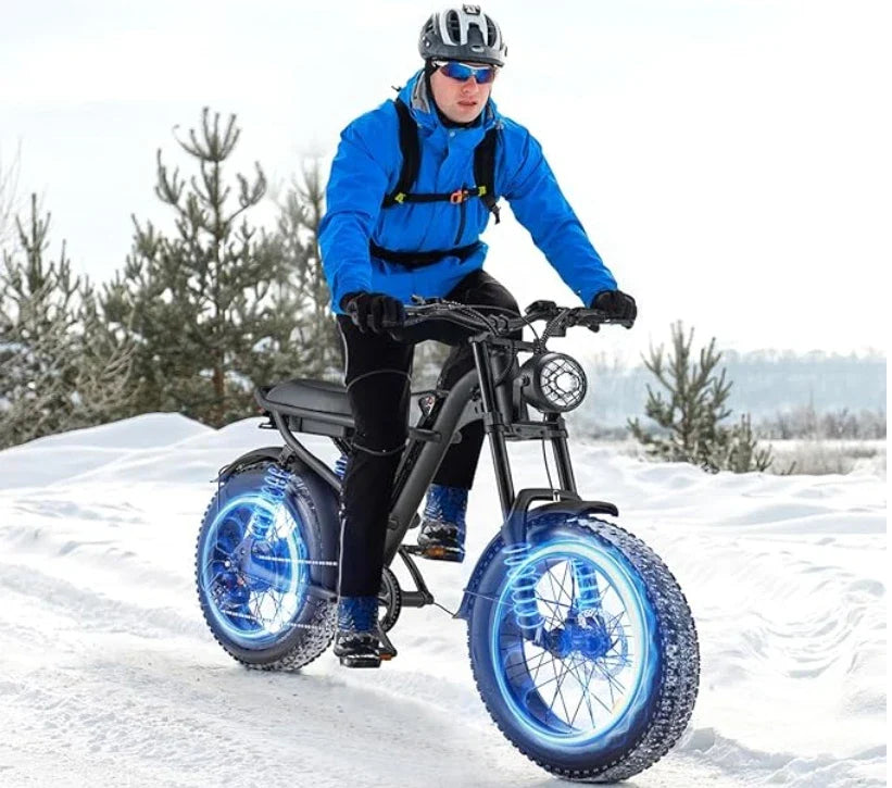 KTX-218899 Electric Fat Tire Bike with 2000W Motor, 7-Speed Gears, and Dual Battery for Adults