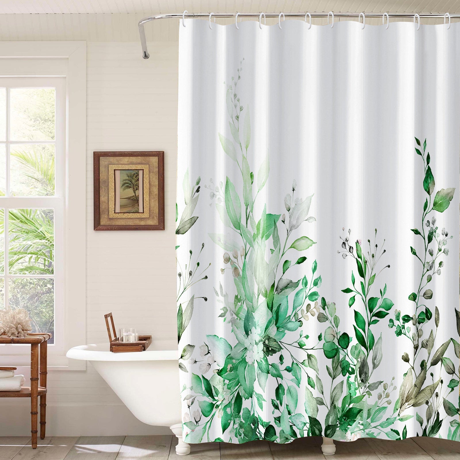 KTX-219667 Waterproof Mildew-proof 3D Floral Bathroom Curtain - Modern Design, Multiple Sizes Available