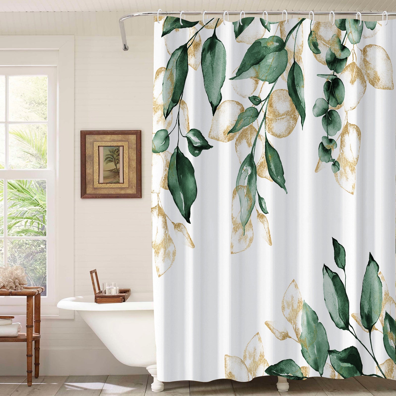 KTX-219667 Waterproof Mildew-proof 3D Floral Bathroom Curtain - Modern Design, Multiple Sizes Available