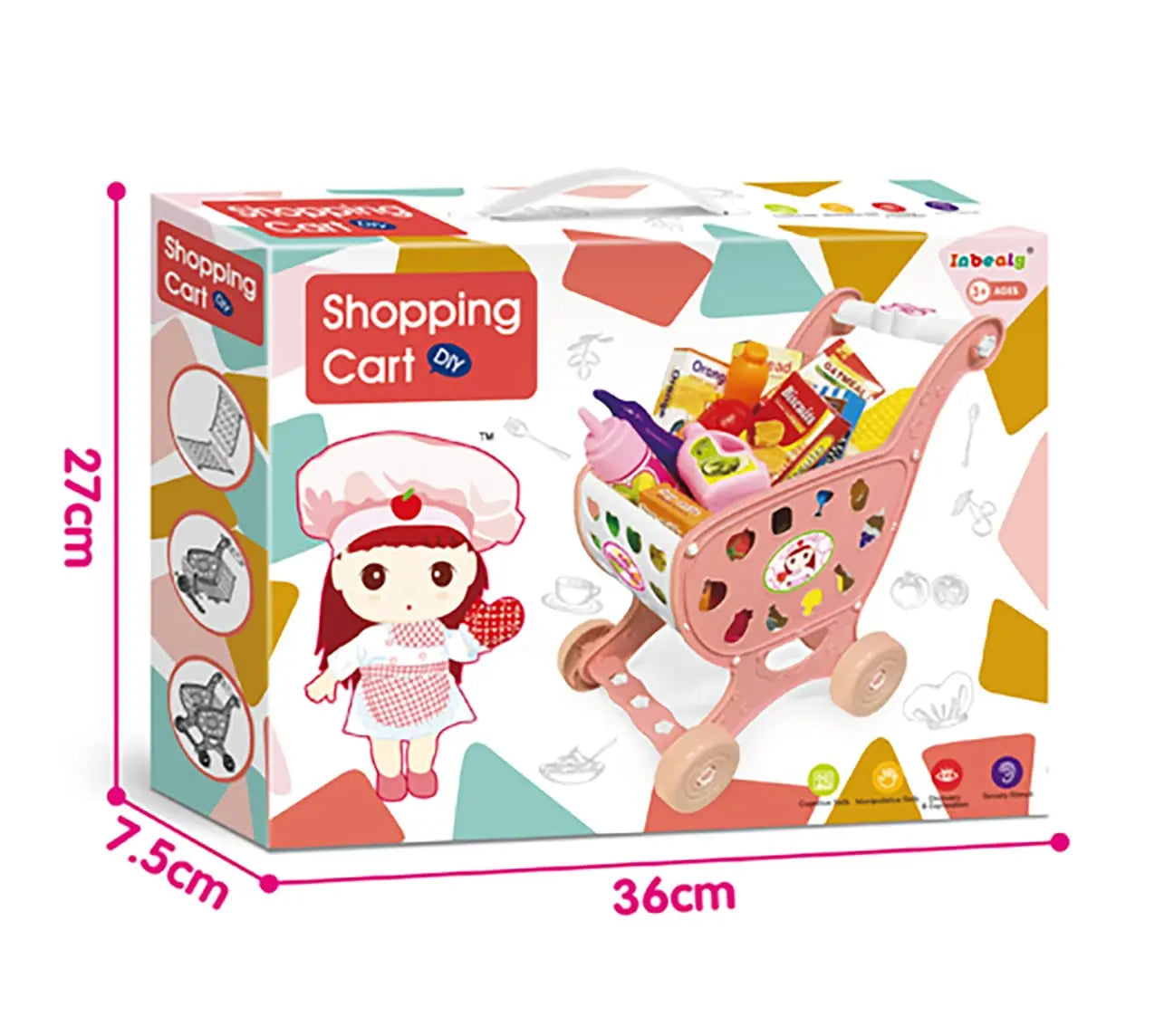 KTX-219795 Supermarket Grocery Store Toy Set with Shopping Cart for Kids Ages 2-13