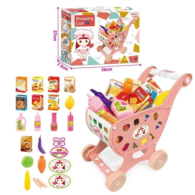 KTX-219795 Supermarket Grocery Store Toy Set with Shopping Cart for Kids Ages 2-13