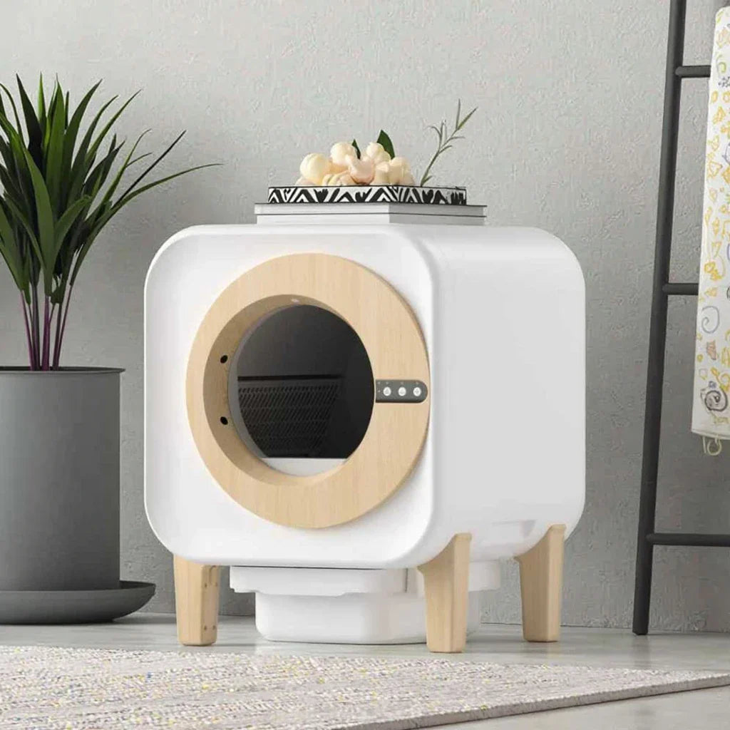 KTX-220563 Automatic Self-Cleaning Cat Litter Box with Fresh Air Purification and Anti-Splash Design, Eco-Friendly Plastic 70L