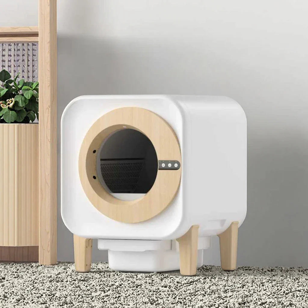 KTX-220563 Automatic Self-Cleaning Cat Litter Box with Fresh Air Purification and Anti-Splash Design, Eco-Friendly Plastic 70L