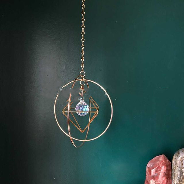 KTX-220819 Crystal Pendant Geometry Hanging Ornament - 63mm Polished Sun Catcher