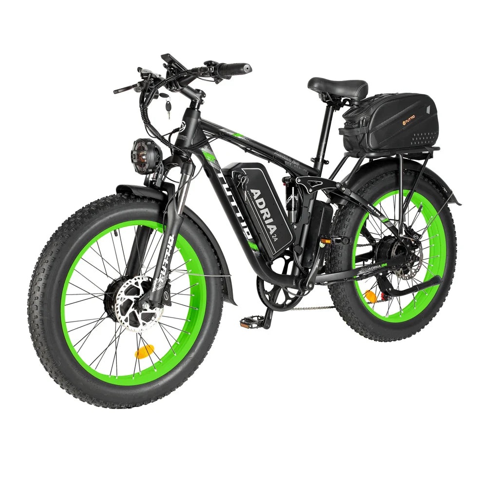 KTX-220819 Tuttio Adria 24" Electric Mountain Bike 52V 30AH Dual Motor, Hydraulic Disc Brakes, 7-Speed Gear System