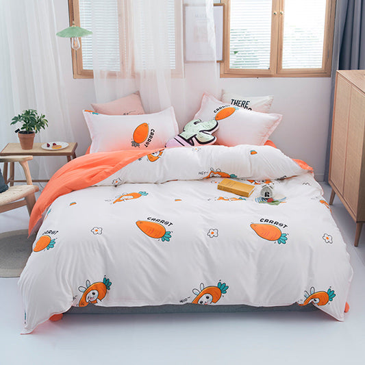 KTX-222419 Washed Cotton Cartoon Anime Four-Piece Bedding Set in Multiple Sizes