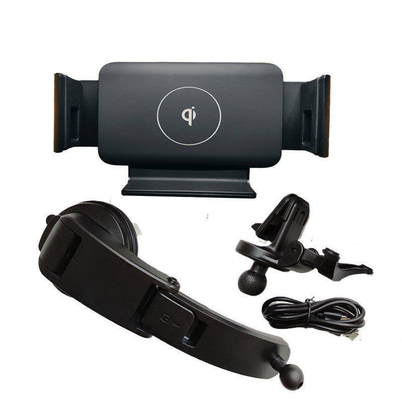 KTX-222483 Wireless Car Charger with Suction and Ventilation Brackets for Qi-Enabled Devices - Universal Compatibility, 10W Output, 8mm Load Distance