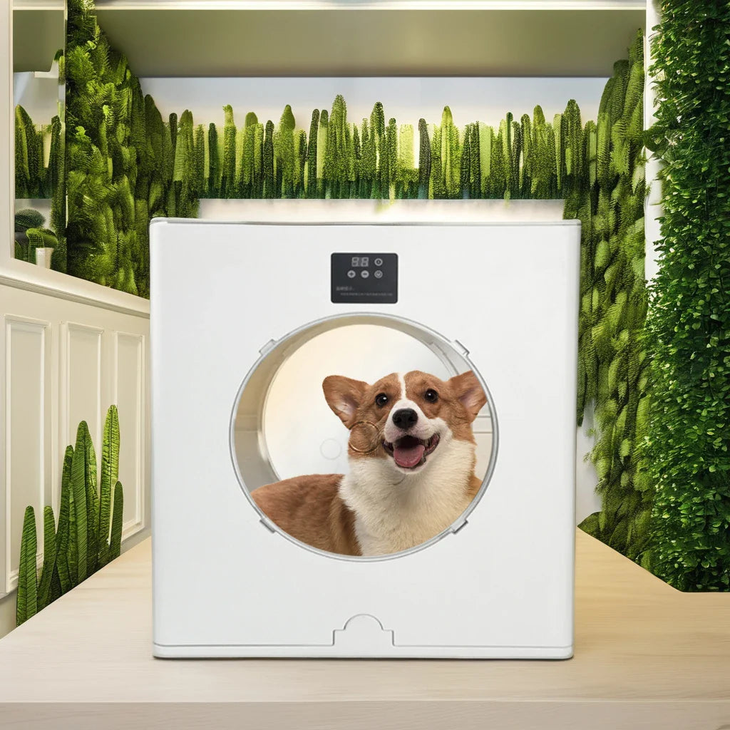 KTX-222675 Foldable Pet Drying Machine for Dogs and Cats - Eco-Friendly Grooming Box with Scissors and Storage