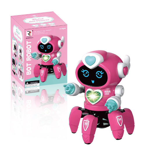 KTX-224275 Interactive Six-Claw Dancing Robot with LED Lights and Music for Kids