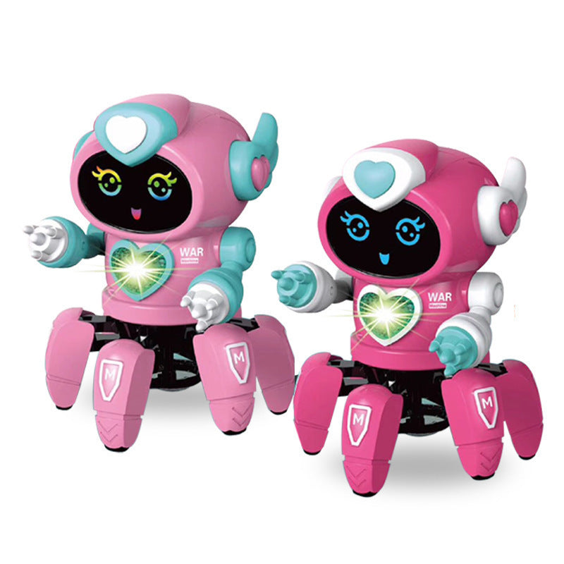 KTX-224275 Interactive Six-Claw Dancing Robot with LED Lights and Music for Kids