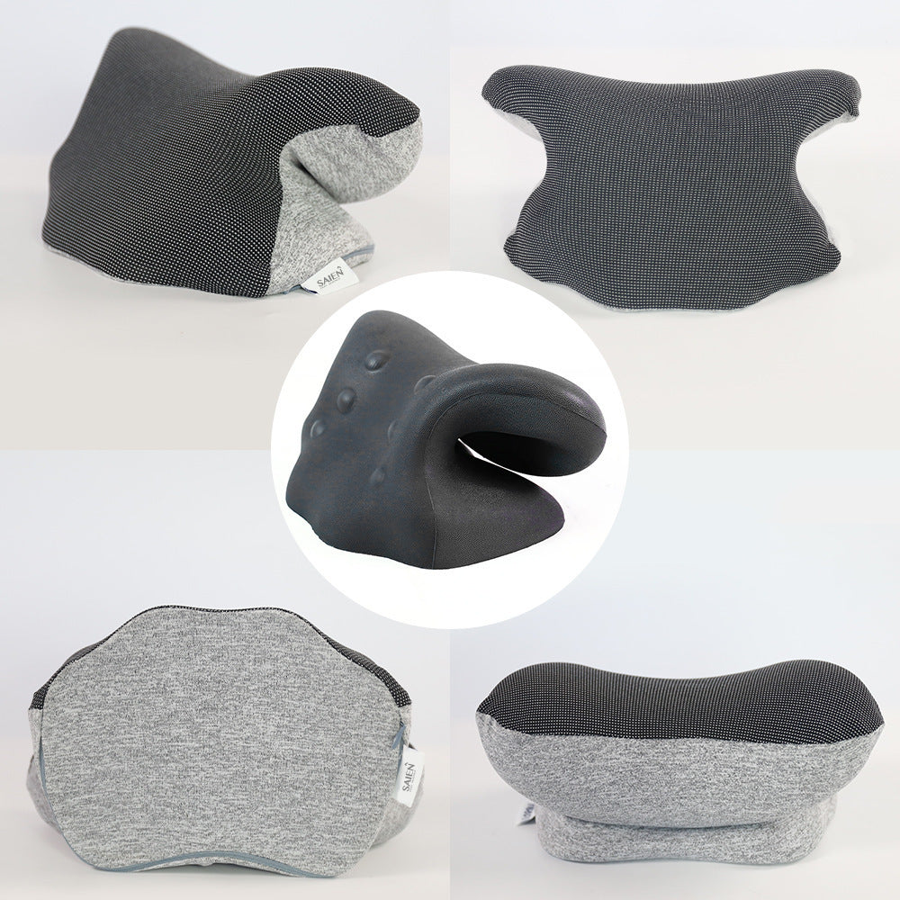 KTX-224403 Cervical Traction Pillow with Heating and Massage Function, Pure Cotton Fabric, Single Use, Available in Blue or Grey