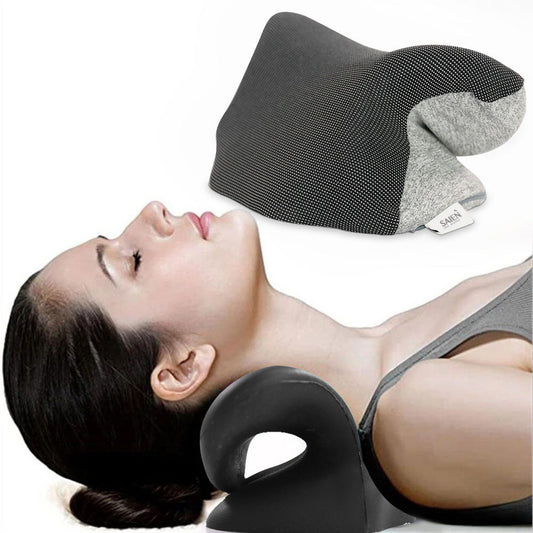KTX-224403 Cervical Traction Pillow with Heating and Massage Function, Pure Cotton Fabric, Single Use, Available in Blue or Grey