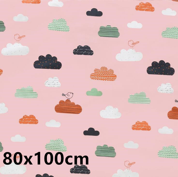 KTX-224403 Waterproof Breathable Cotton Changing Pad with EVA Backing - 60x75cm Black Stars Pattern