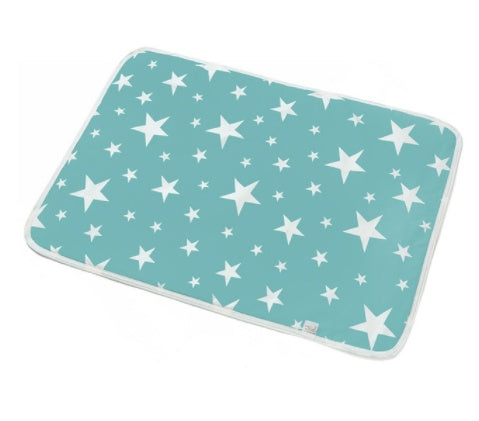 KTX-224403 Waterproof Breathable Cotton Changing Pad with EVA Backing - 60x75cm Black Stars Pattern