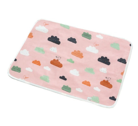KTX-224403 Waterproof Breathable Cotton Changing Pad with EVA Backing - 60x75cm Black Stars Pattern