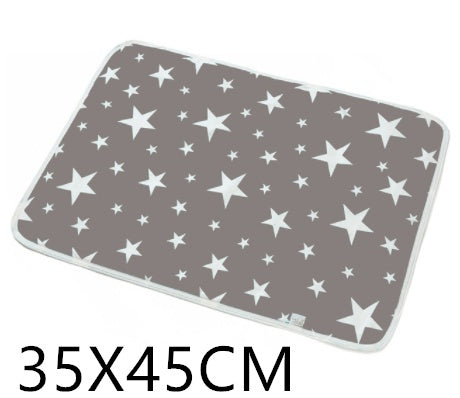 KTX-224403 Waterproof Breathable Cotton Changing Pad with EVA Backing - 60x75cm Black Stars Pattern