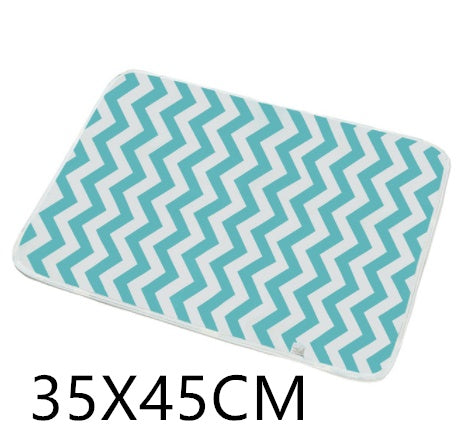 KTX-224403 Waterproof Breathable Cotton Changing Pad with EVA Backing - 60x75cm Black Stars Pattern