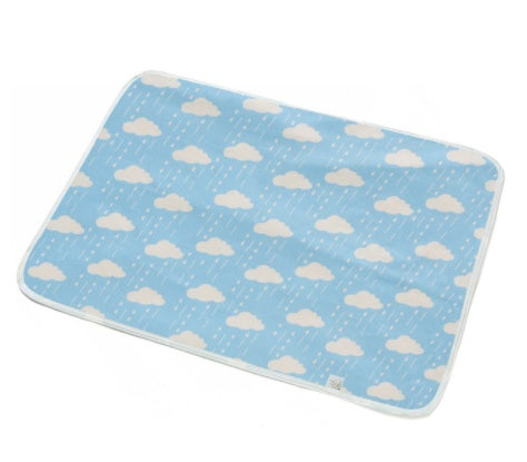 KTX-224403 Waterproof Breathable Cotton Changing Pad with EVA Backing - 60x75cm Black Stars Pattern