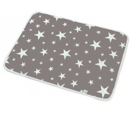 KTX-224403 Waterproof Breathable Cotton Changing Pad with EVA Backing - 60x75cm Black Stars Pattern