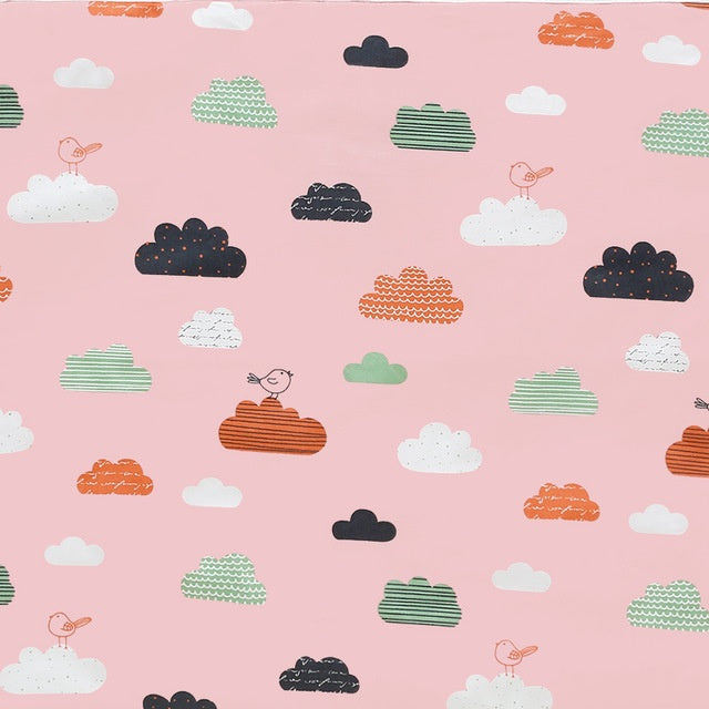 KTX-224403 Waterproof Breathable Cotton Changing Pad with EVA Backing - 60x75cm Black Stars Pattern