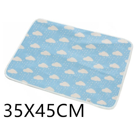 KTX-224403 Waterproof Breathable Cotton Changing Pad with EVA Backing - 60x75cm Black Stars Pattern