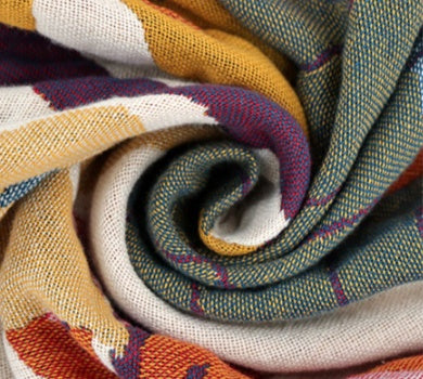 KTX-224723 Cotton Multilayer Gauze Towel Blanket - Ink Flower Design, All Seasons, Available in 150cm x 200cm and 250cm x 250cm Sizes