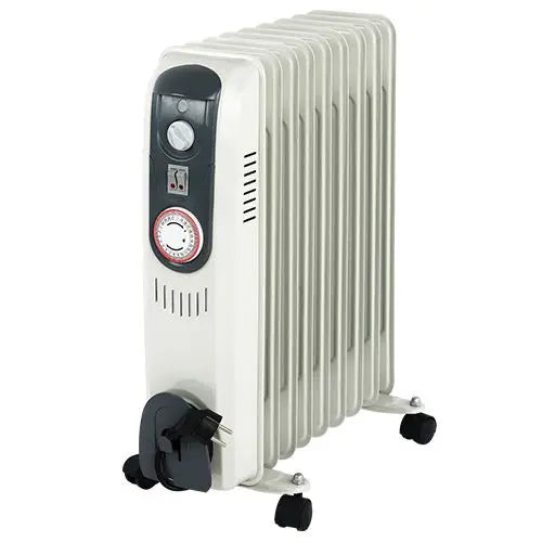 KTX-225491 Portable Oil-Filled Electric Heater with Adjustable Thermostat and Tip-Over Protection, 1000-3000W, Ideal for Indoor Use