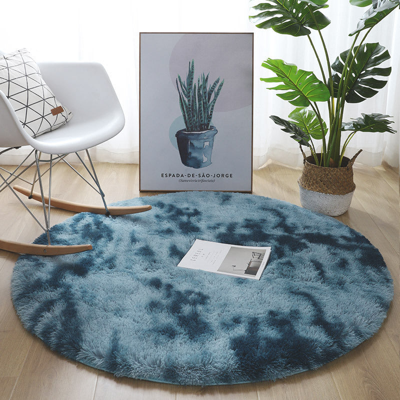 KTX-228179 Tie-Dyed Plush Round Cushion for Swivel Chairs – Soft, Non-Slip Floor Mat