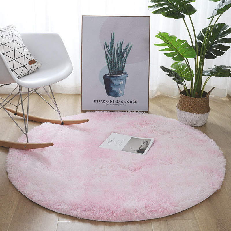 KTX-228179 Tie-Dyed Plush Round Cushion for Swivel Chairs – Soft, Non-Slip Floor Mat